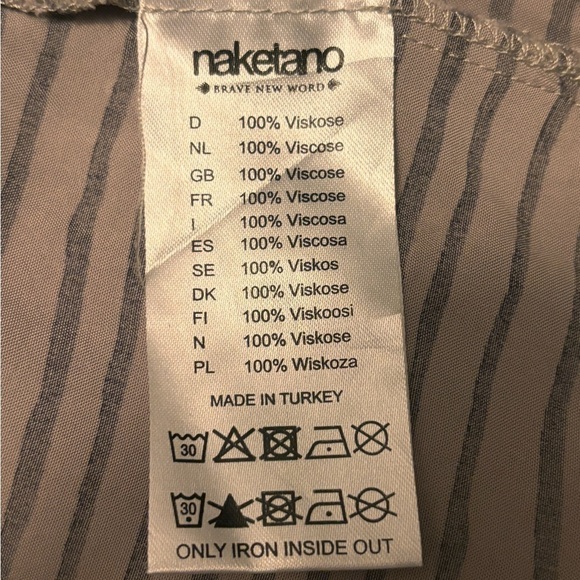 Naketano blouse grey with dark grey stripes. Size M women’s. Made in Turkey. - Picture 4 of 10